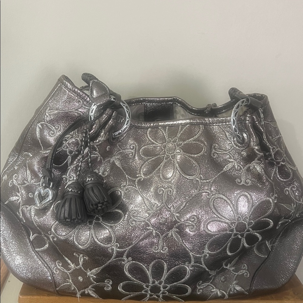 Brighton Elegant Gray and Silver Handbag